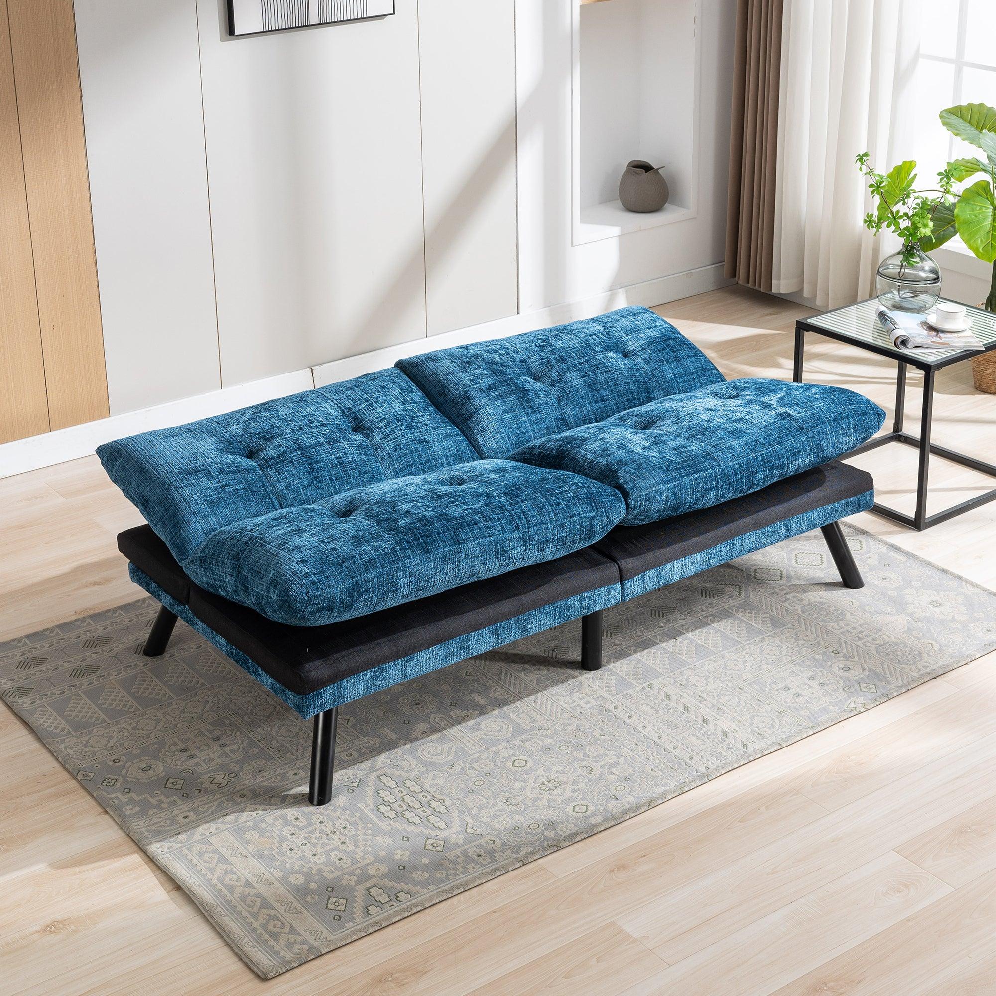 🆓🚛 Lamcham 24Be Convertible Adjustable Lounge Couch Sofa Bed - Blue