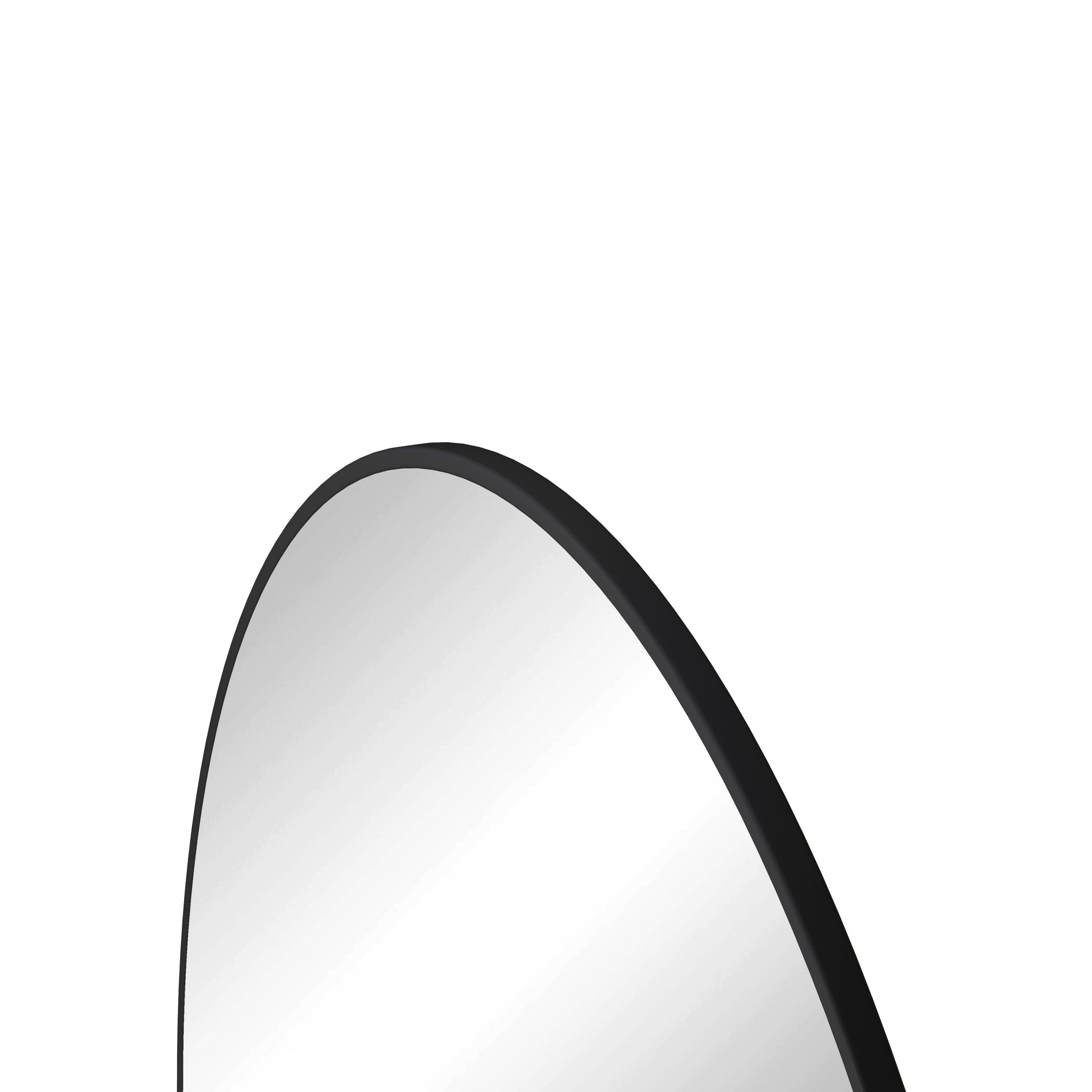 28" Wall Mounted Black Circular Mirror, For Bathroom, Living Room, Bedroom Wall Decor