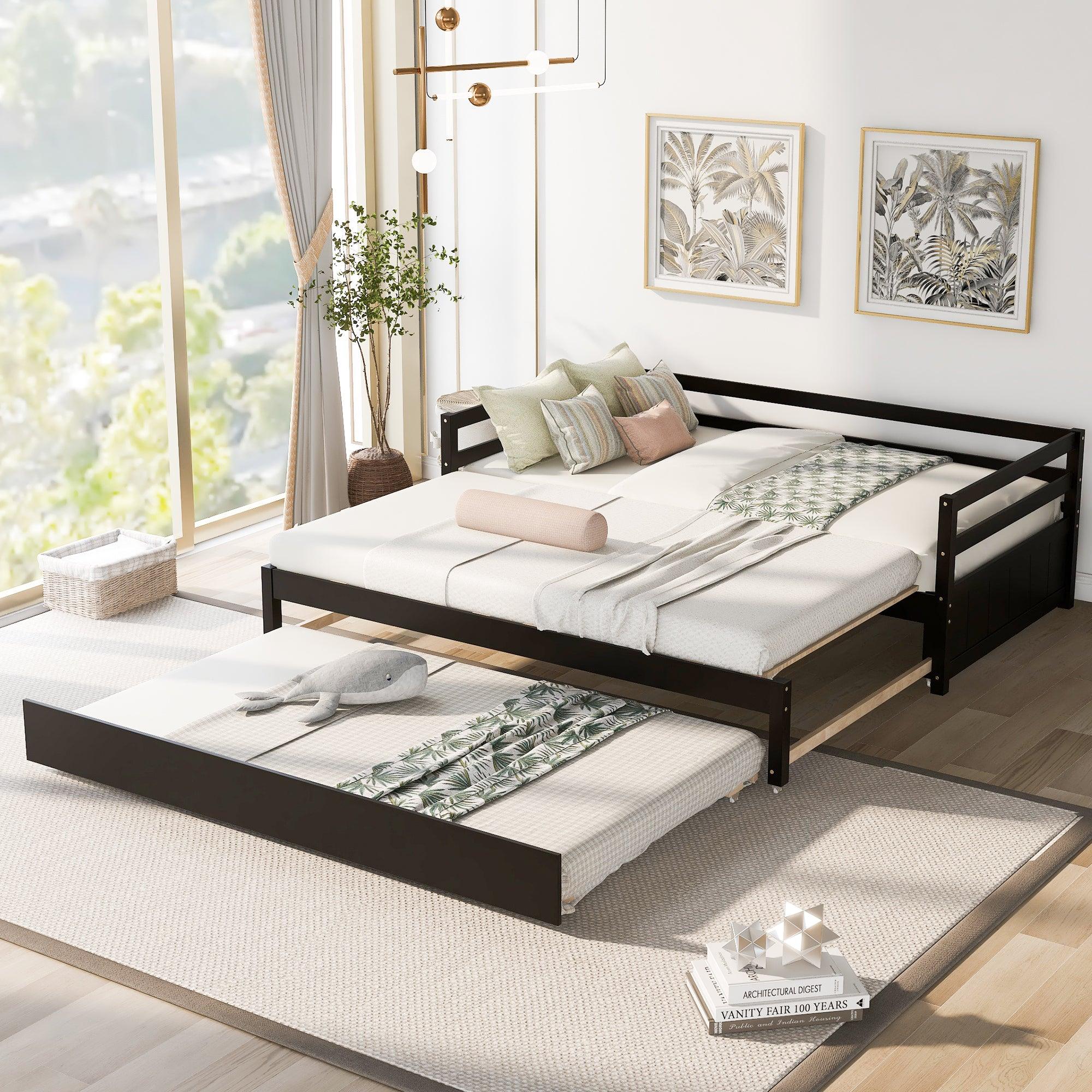 🆓🚛 Twin Or Double Twin Daybed With Trundle, Espresso