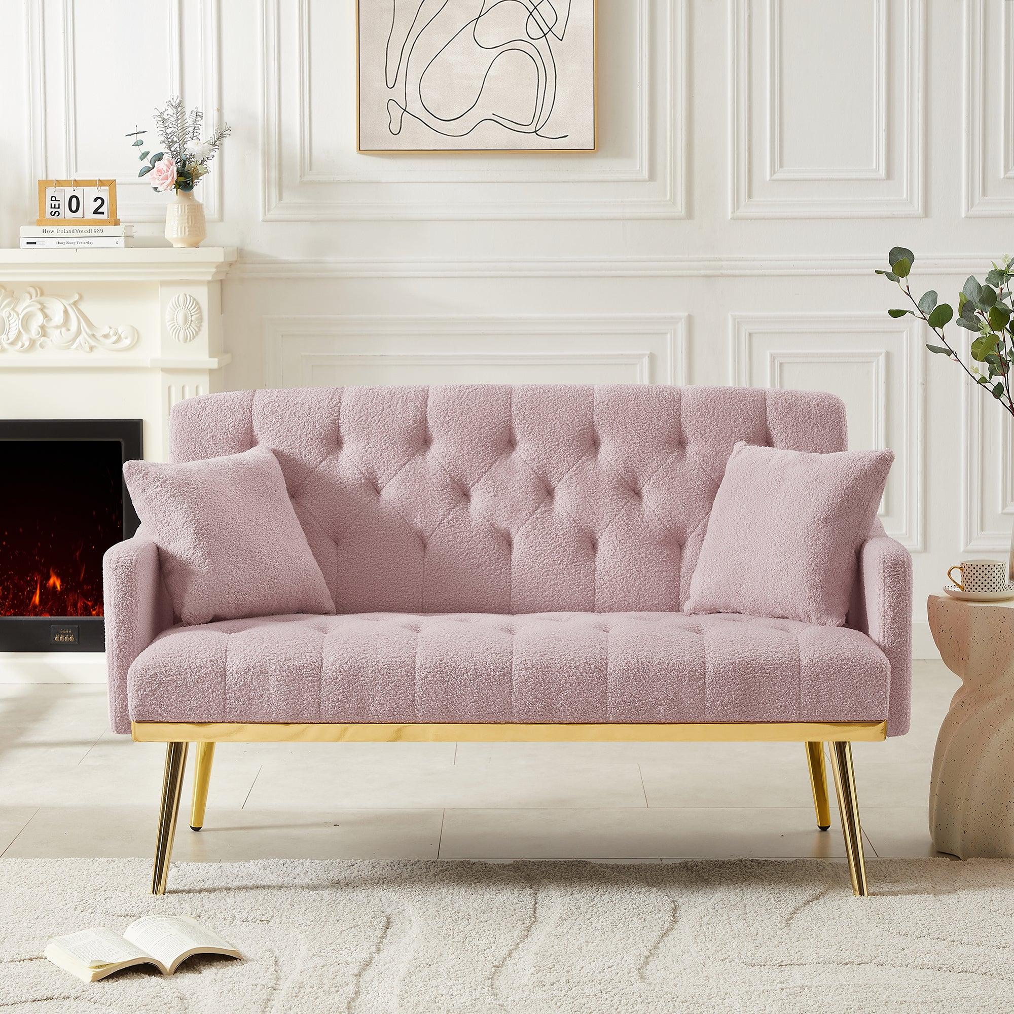 🆓🚛 Pink Teddy Fabric 2 Seater Sofa