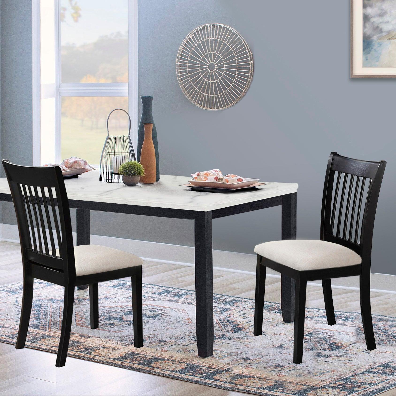 🆓🚛 Upholstered Seating Comfortable Black Dining Chairs Set Of 2 for Farmhouse, Kitchen
