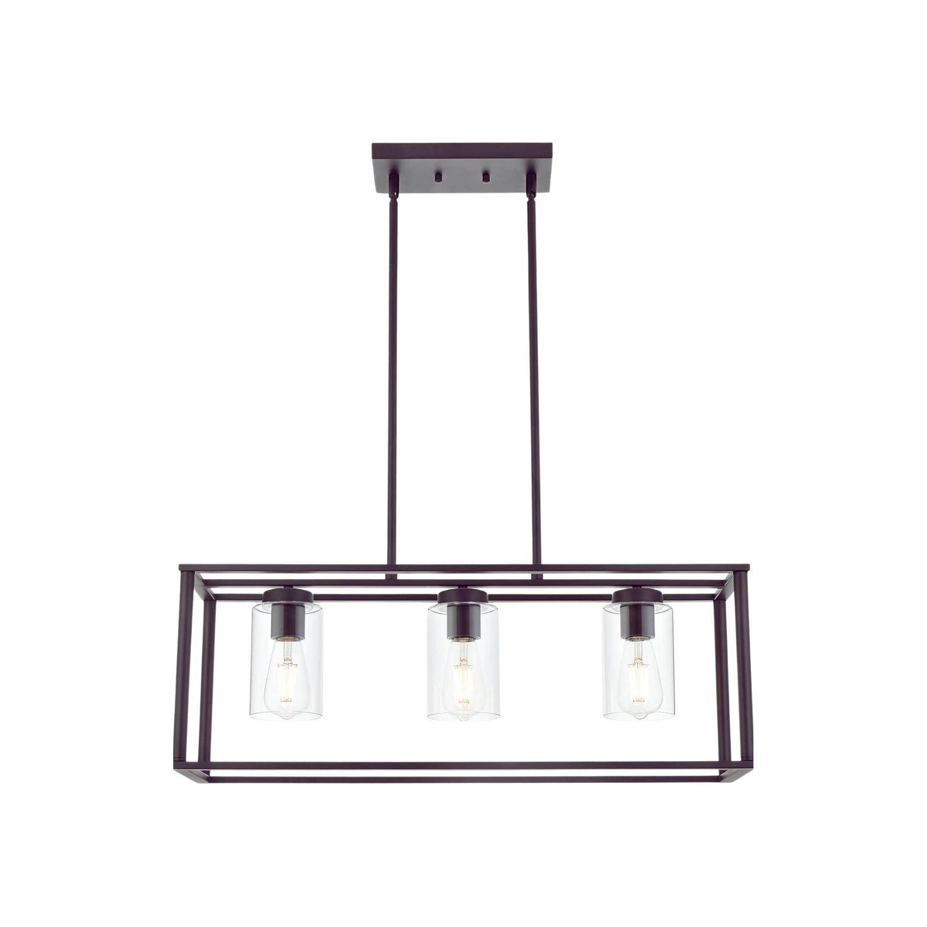 🆓🚛 Contemporary Chandeliers Black 3 Light Modern Dining Room Lighting Fixture