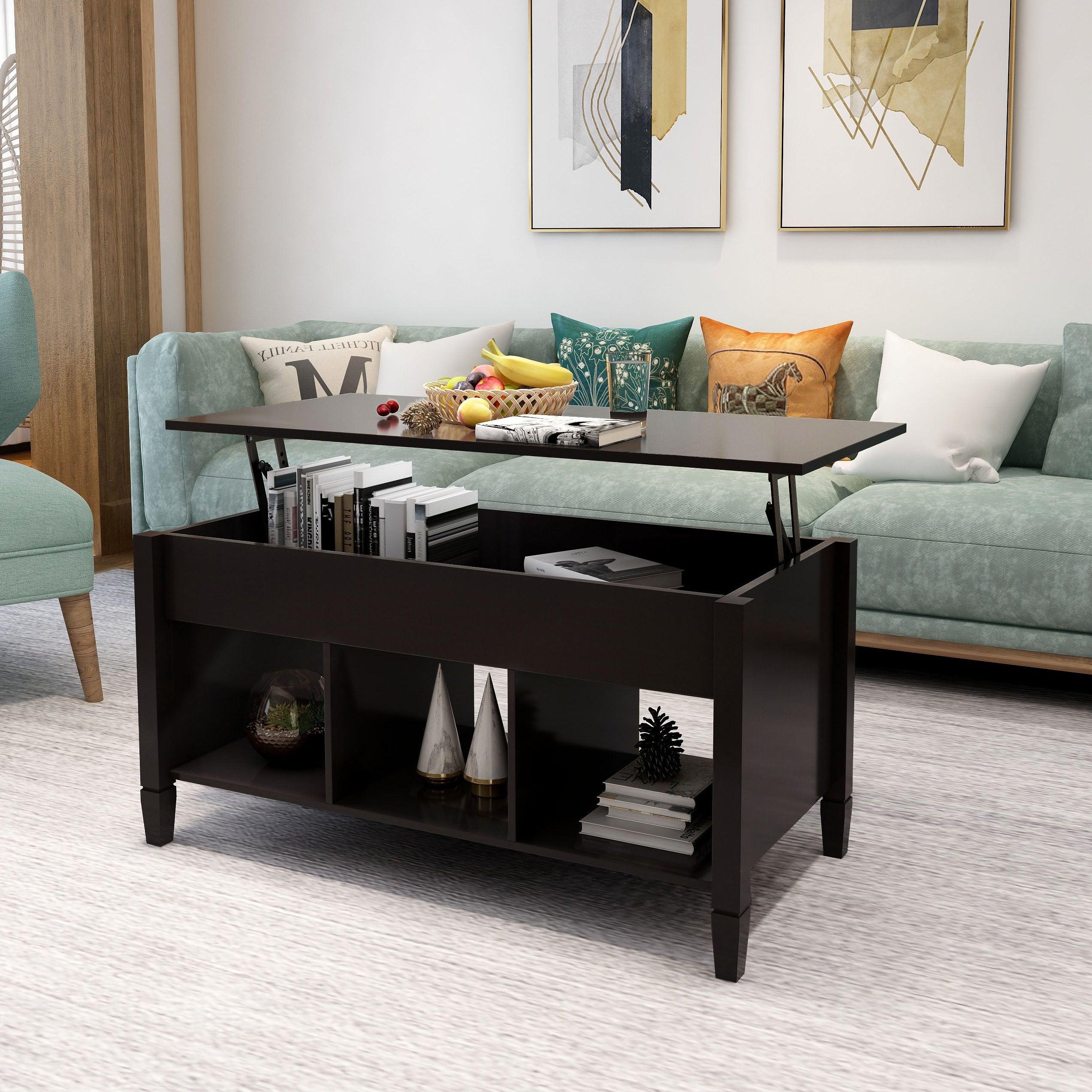 🆓🚛 Lift Top Coffee Table-Black