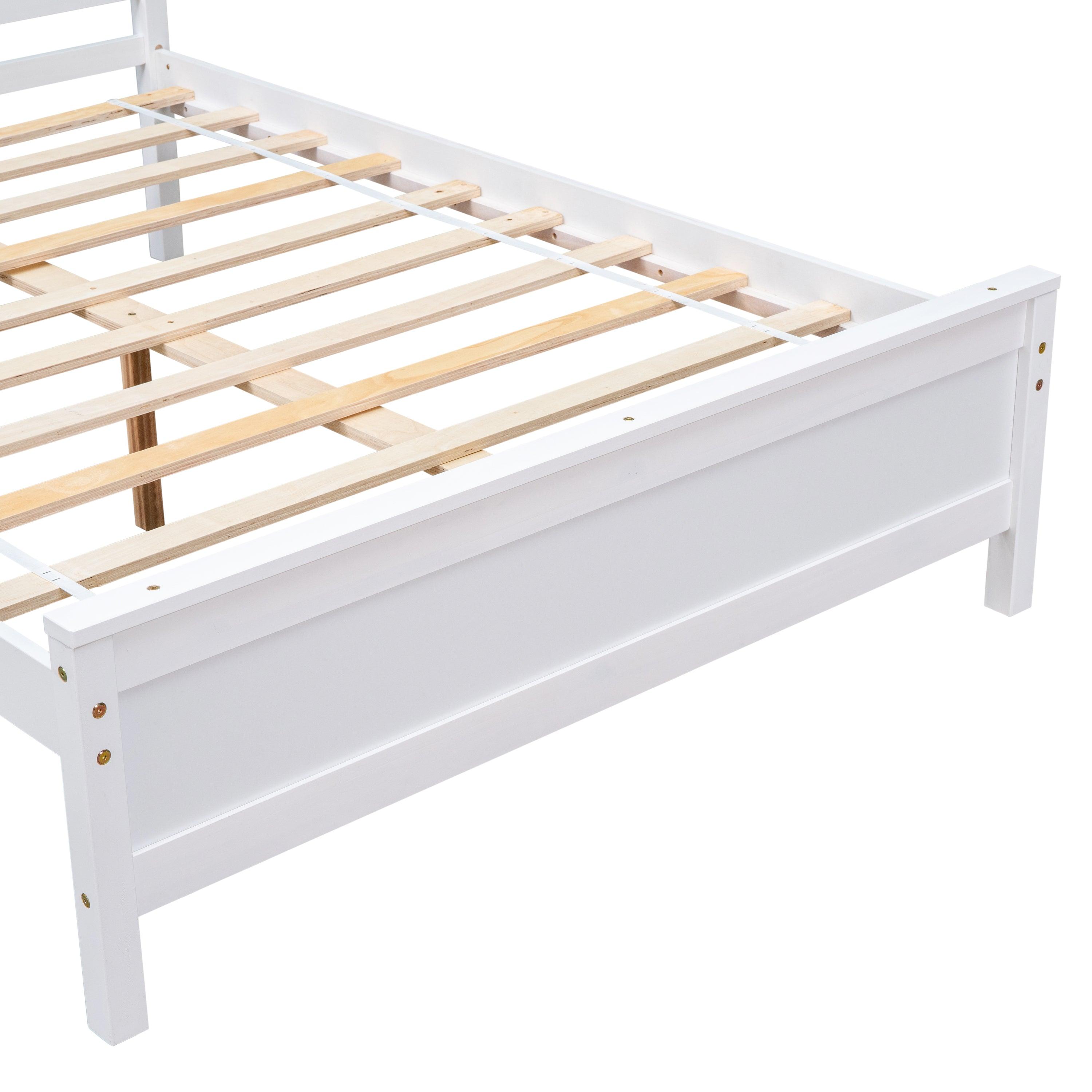 Full Bed With Headboard, Footboard And Nightstand, For Kids, Teens & Adults, White