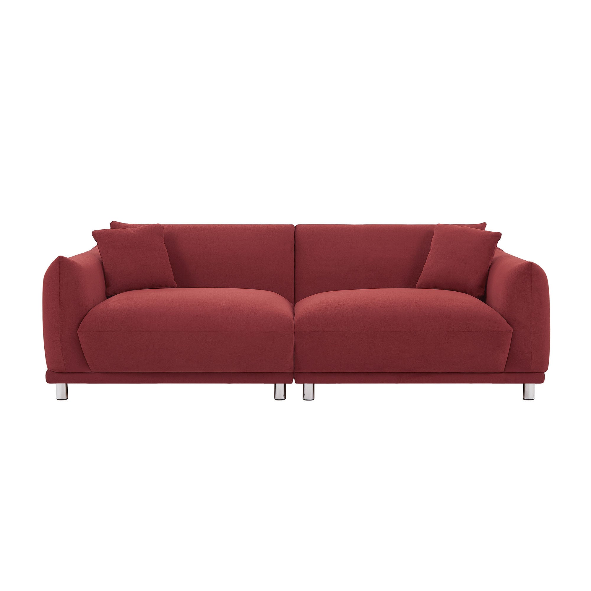 🆓🚛 Loveseat Sofa Couch for Modern Living Room, 2 Seater Sofa for Small Detachable Sofa Cover Space Spring Cushion & Solid Wood Frame, Red